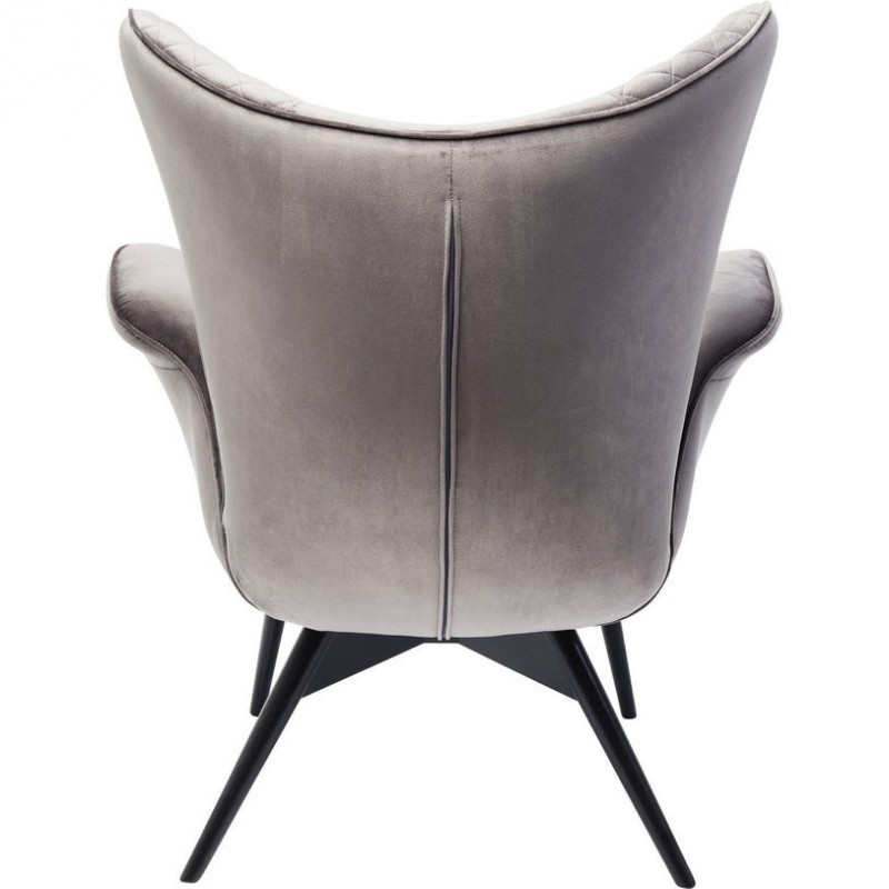 Armchair Tudor Velvet Silvergrey